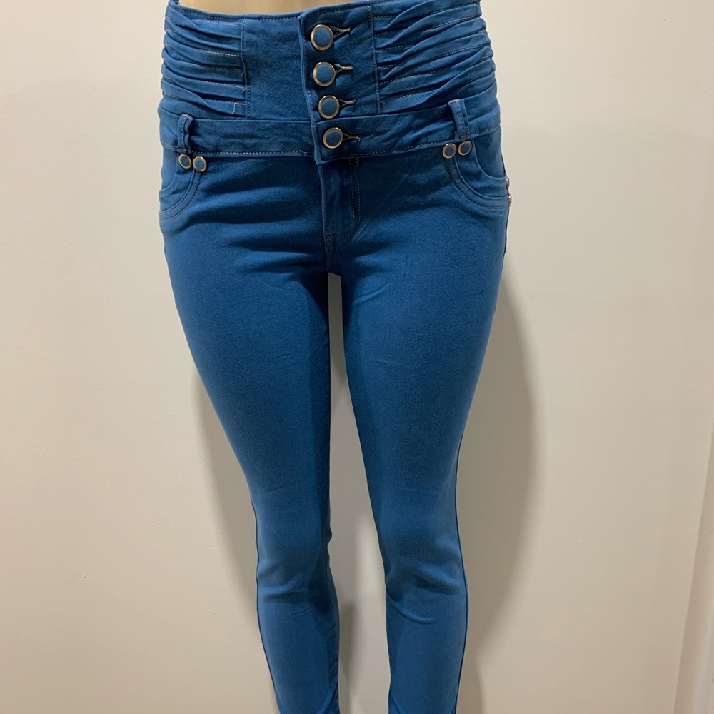 new blue high waist Colombian designed skinny jean